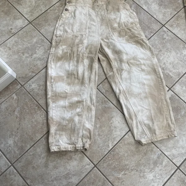 Free People We The Free felix Denim Overalls Tie Dye Dirty NWT SIZE SMALL - Image 2