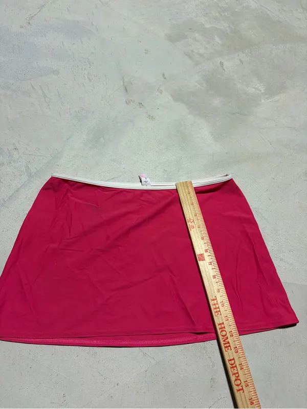 Victoria’s Secret Women’s Pink swim Skirt with White Waistband medium y2k - Image 3