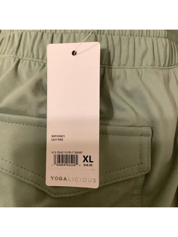 Yogalicious Size XL, Lily Pad Lux Utility 4" Cargo Short. New With Tags - Image 7