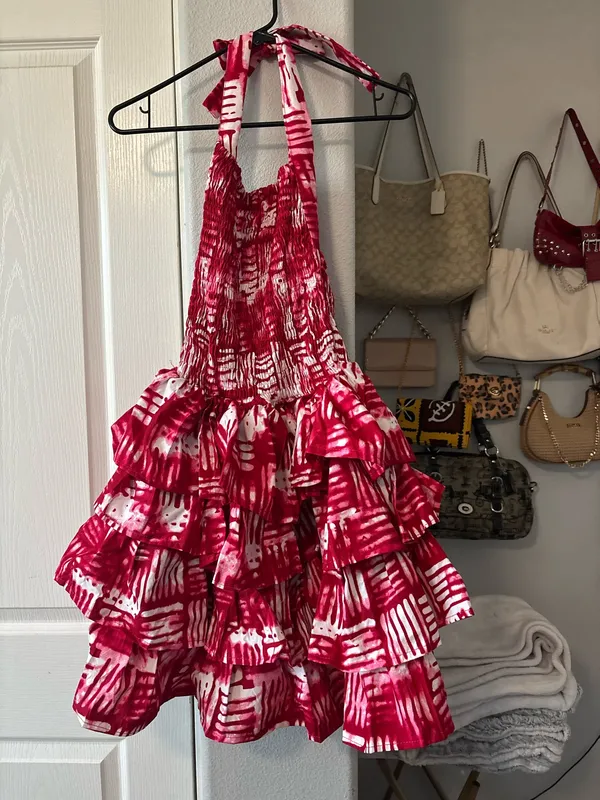 Ruffle mini dress Red Size M - Image 2