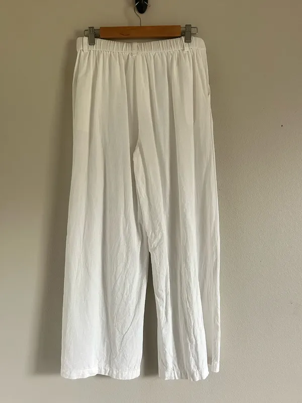 Solai The Label Linen Blend Set Sz large Off White Ivory Vacation Top Shirt Pants - Image 9