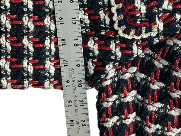 Zara Basic Tweed Bouclé Jacket Women’s L Red Black White Gold Trim Blazer - Image 6