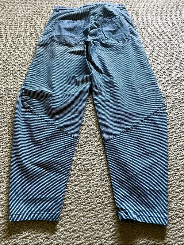Nw/oTags Built by Wendy Angle Trousers Barrel Leg High Waist Engineer Stripe M - Image 6