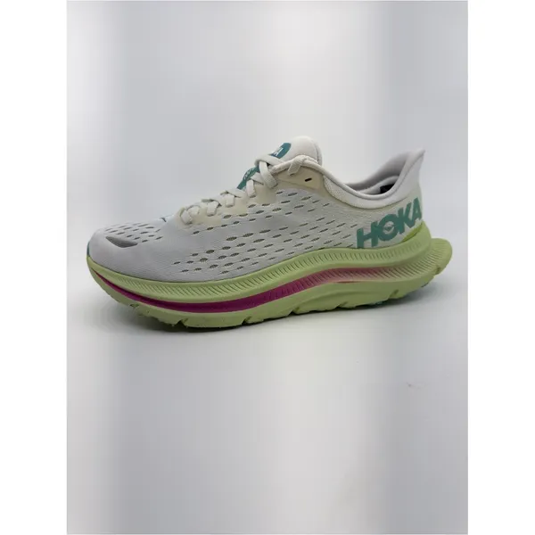 Hoka Womens 8 White Kawana Running Shoes Sneakers Teal Pink Lime Green - Image 5