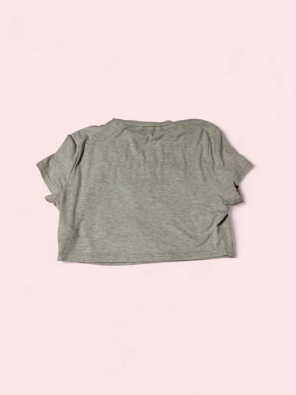SHEIN Gray 'New York City Brooklyn' Cropped Tee - Image 2