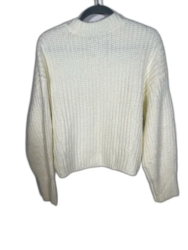 Abercrombie & Fitch Womens Ivory Off White Sweater Crewneck Xs - Image 4