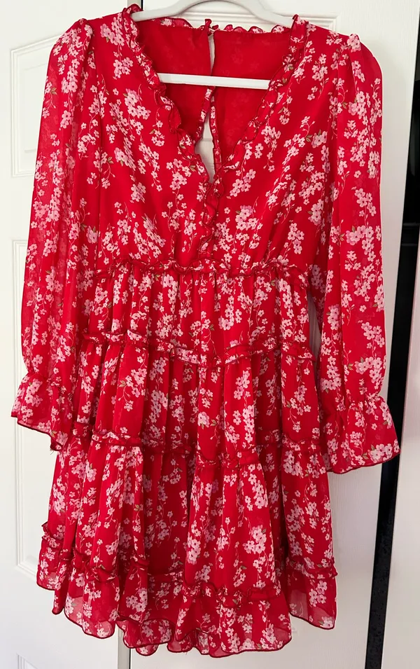 Red Floral Dress - Image 2