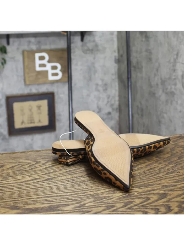NWT A New Day Womens London Sling Back Flats Sandals 94303556 Cheetah Brown 7.5M - Image 6