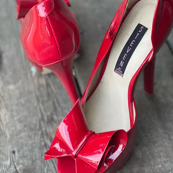 Steve Madden red bow heels - Image 3
