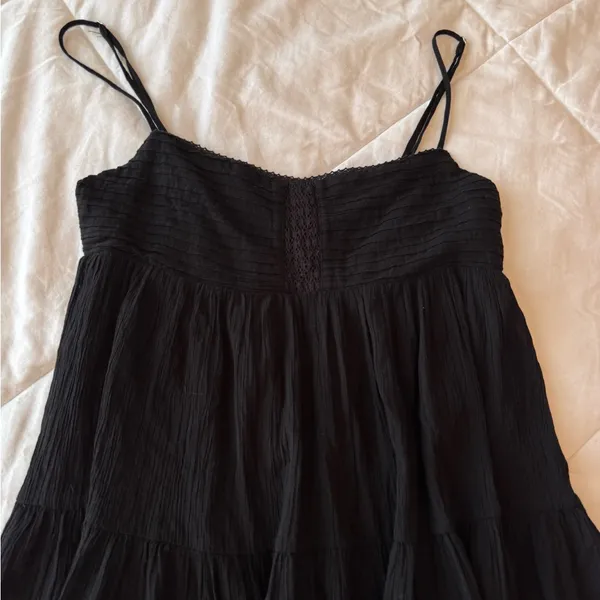Zara Women's Straight Neck Textured Mini Dress in Black - Image 3