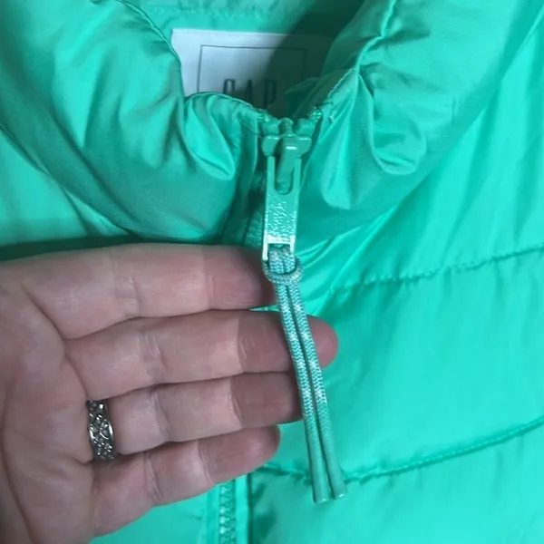 GAP ColdControl Windproof Puffer Vest Mint Green Medium Lightweight Quilted - Image 11