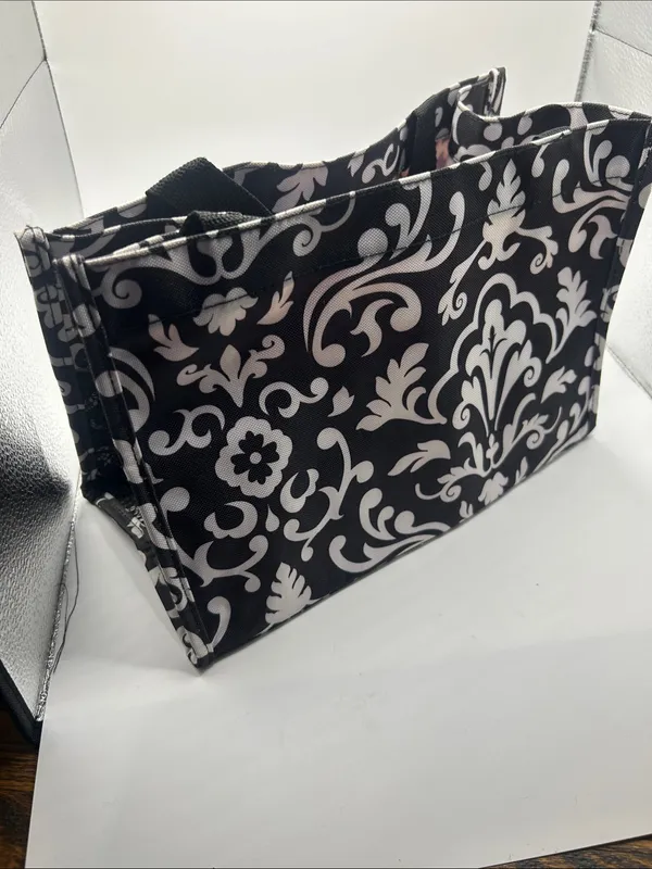 Thirty One All in one organizer bag black parisian print small tote carry all - Image 2
