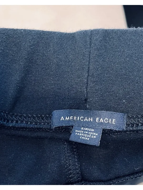 American Eagle Black Supersoft Knit Pull-On Skinny Jeggings Faux Front Pockets - Image 4