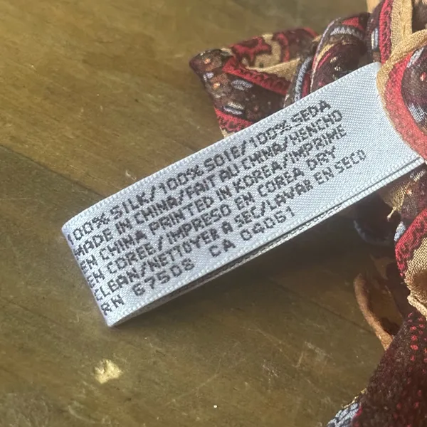 Vintage paisley silk scarf pendant necklace - Image 5