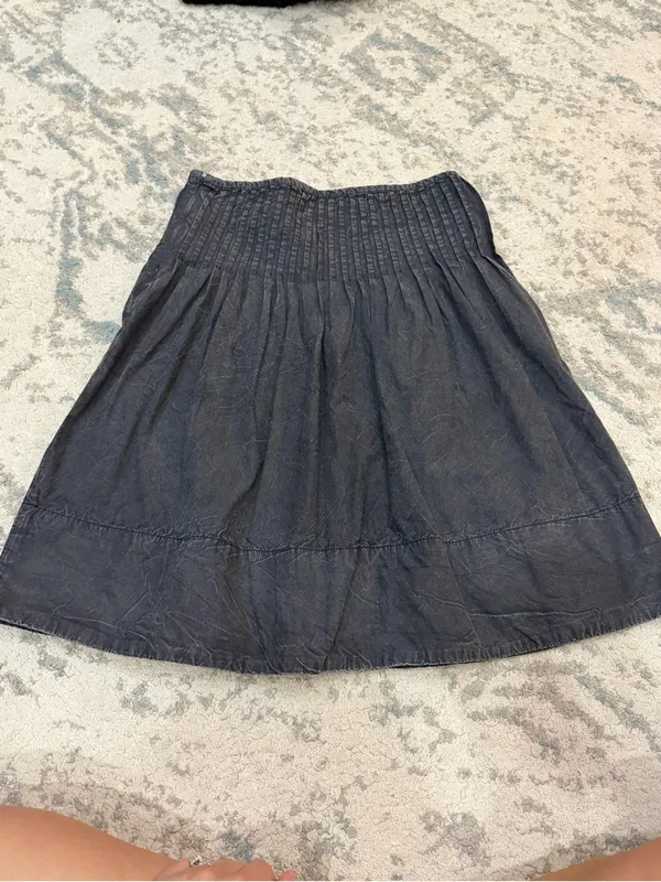 Free People Peyton Pintuck Midi Skirt Washed Black Size 4 - Image 4