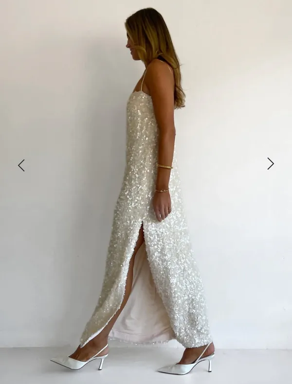 Coco and Lola Sequin Dress White Size 6 - Image 5