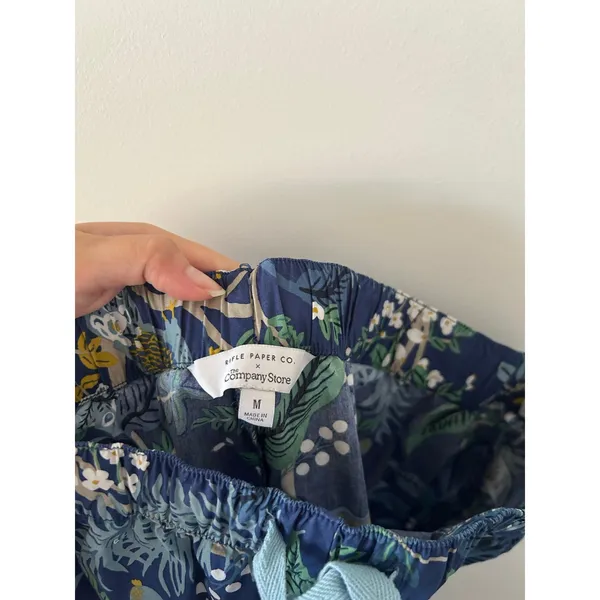 Rifle Paper Co x The Company Store Peacock Blue Pajama Set Size M - Image 8