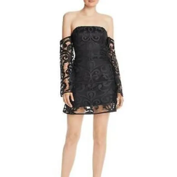 Finders Keepers Alchemy Black Lace Strapless Mini Dress Size S NWT - Image 3