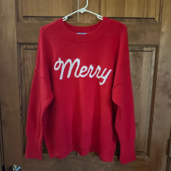 Red 'Merry' Christmas Sweater! Women’s size medium! - Image 2