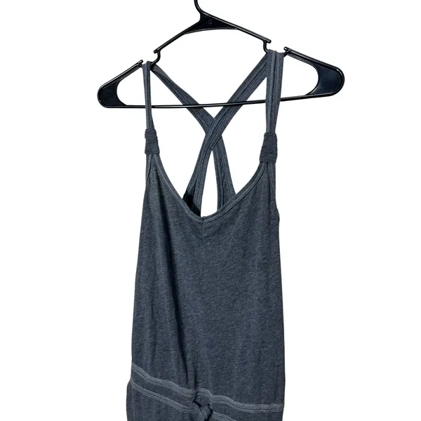 Hollister Y2K Gray Drawstring Romper Women's XS Sleeveless Cross Back‎ Casual - Image 2