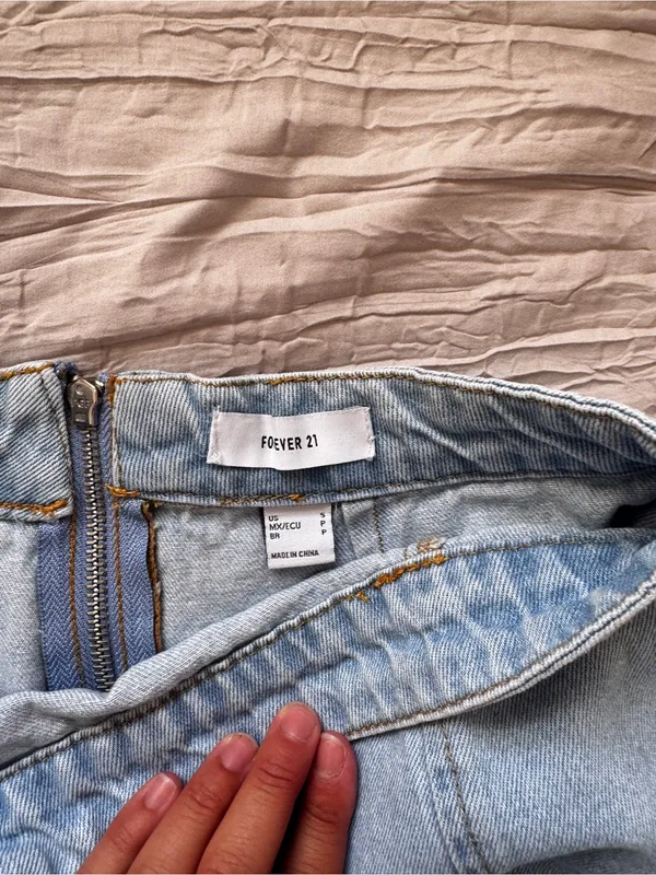 Forever 21 Light Blue Denim Mini Skirt - Image 3