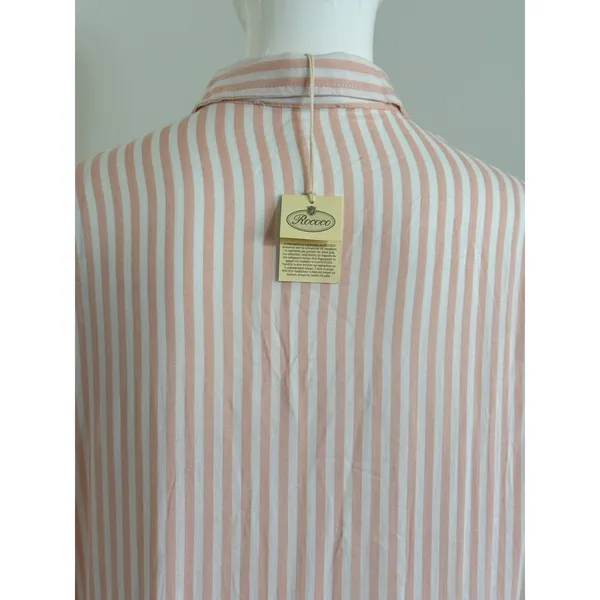Rococo Striped Viscose Cover Up Dress Size M Long Sleeve Sheer Beach Resort NWT - Image 8