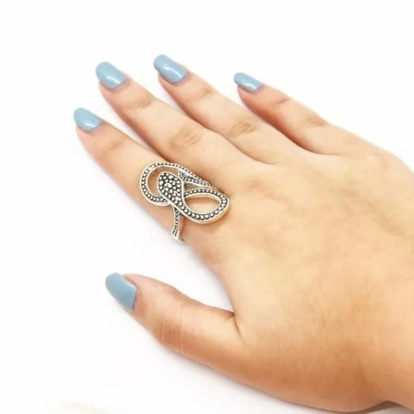 Boho Silver Snake Ring - Image 4