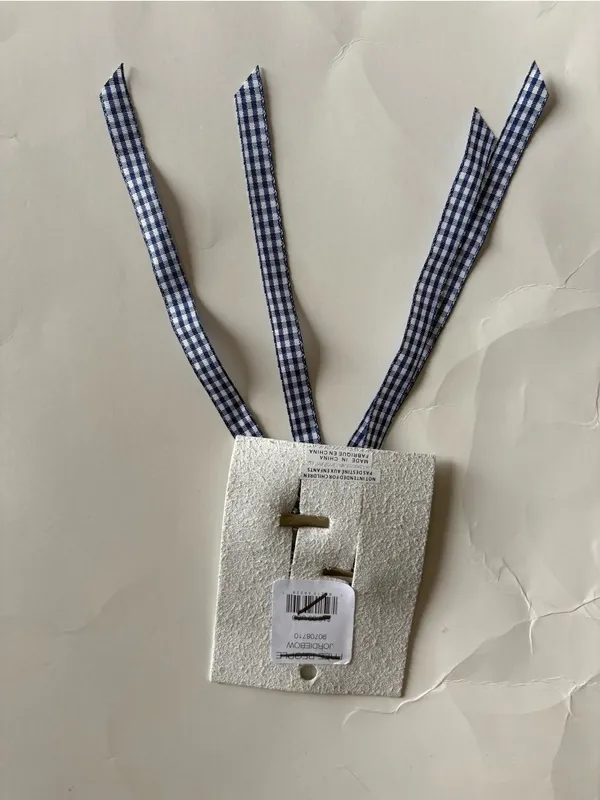 Free people Jordie blue gingham Printed Bow Set Of 2 - Image 6