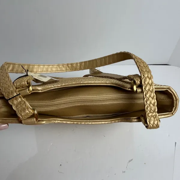 Bueno Gold Woven Shoulder Bag Braided Straps Metallic Y2k Hobo - Image 11