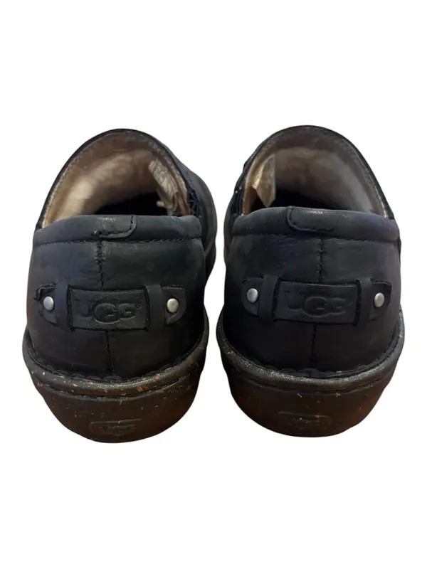 UGG Australia Anila Slip on Winter Clog Shoes Womens Size 6 Black Leather EUC - Image 3