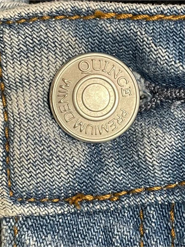 Quince Luna Stretch Relaxed Straight Jeans Sz 30 Cool Blue Mid Rise 28” Inseam - Image 8