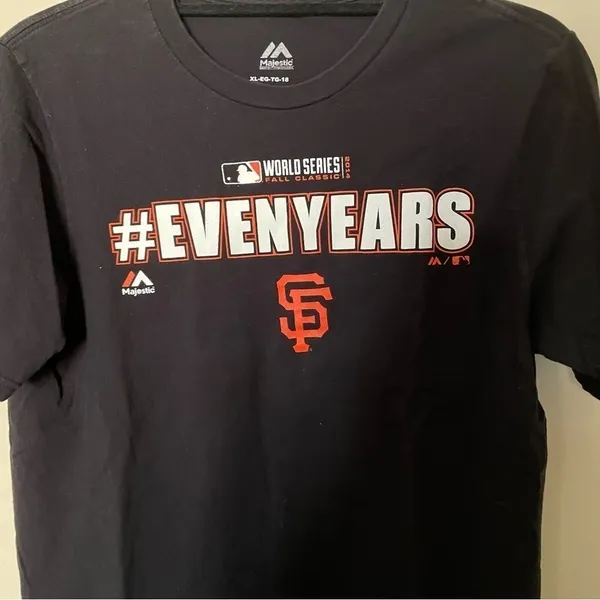 San Francisco SF Giants Baseball Black #evenyears Graphic Short Sleeve T-Shirt - Image 2