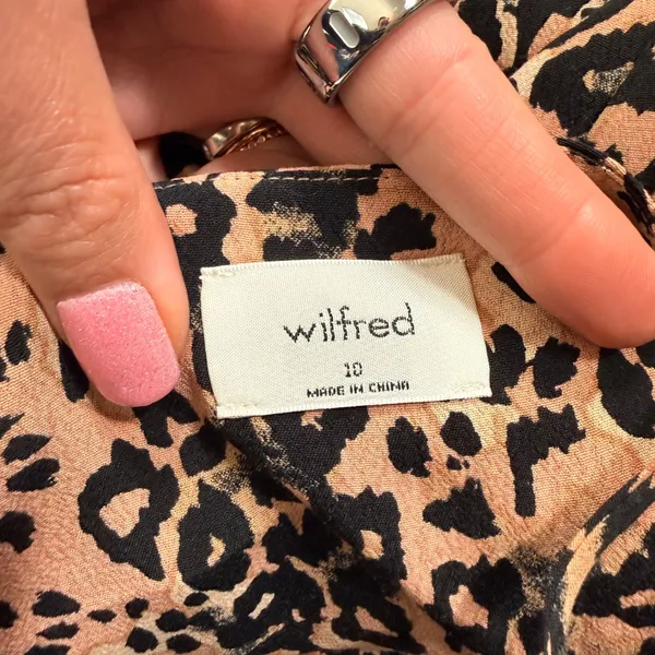 Aritzia Wilfred Isabelle Leopard Print Slip Dress Mini Tan Black Size 10 - Image 5