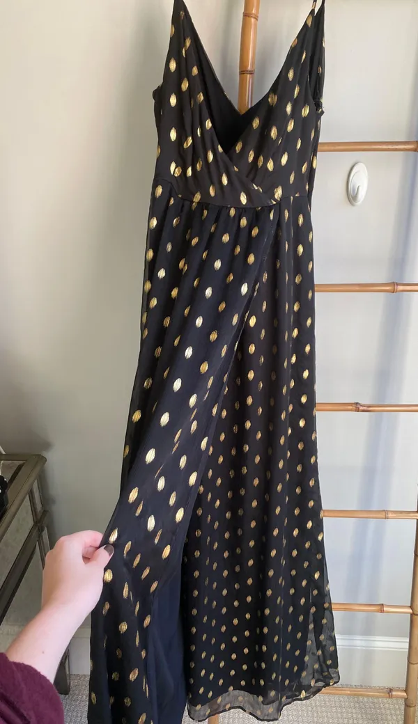 Lulus Black and Gold Maxi Dress M - Image 3