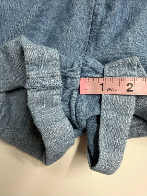 Imperfect‎ 100% cotton xs shorts American Eagle denim front tie belted pockets - Image 9