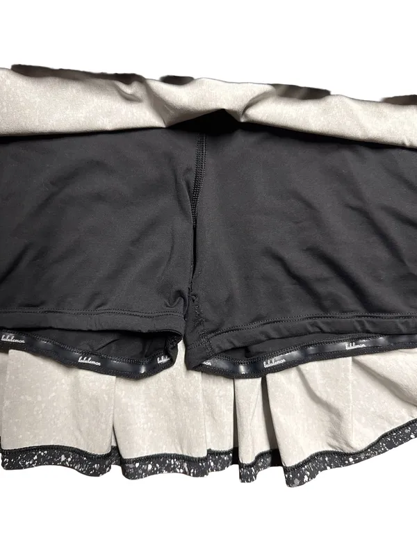 Lululemon Circuit Breaker Skort Black White Speckled Pleated Athletic Size 12 - Image 3