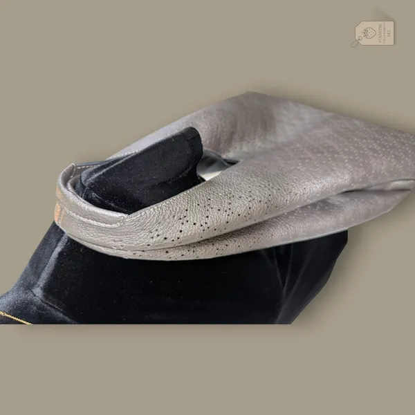 Montana West Silver Hobo Bag & Wallet Set | Perforated Shoulder Bag - Image 3