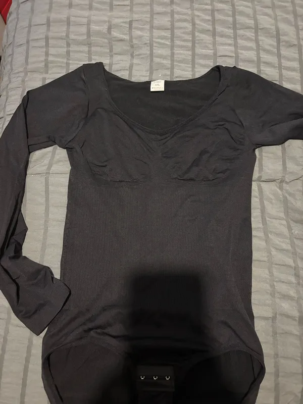 New Women's Black Long Sleeve shapewear Bodysuit xxl - Image 8