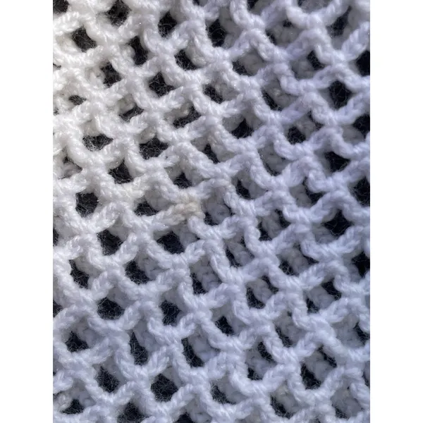 Vintage Handmade Crochet Lace Skirt Cover Up White Boho Festival Drawstring M - Image 8