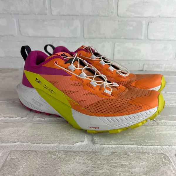 Salomon Sense Ride 5 Women's 7 Trail Running Shoes Orange Pink Birds of Paradise - Image 2