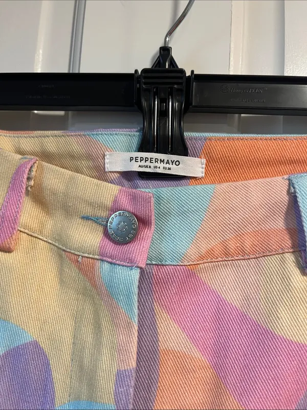 Peppermayo Colorful Print Pants NWOT US Size 4 - Image 4