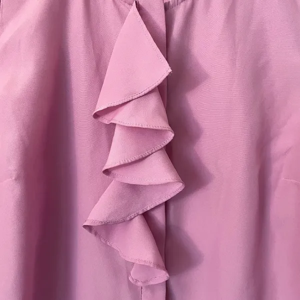 J.Crew Factory pink flutter sleeveless summer blouse business casual top - Image 3