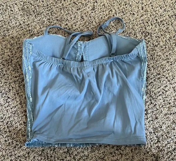 Sequin Corset Top Blue Size M - Image 2
