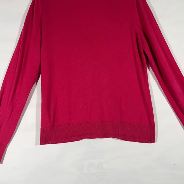 Old Navy V Neck Cardigan Women L Fuchsia Long Sleeve 100%‎ Cotton Button Up - Image 2
