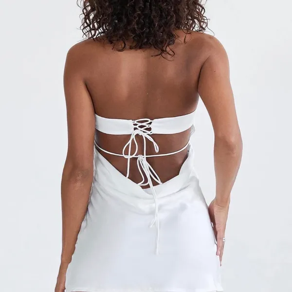 Princess Polly white mini halter dress - Image 4