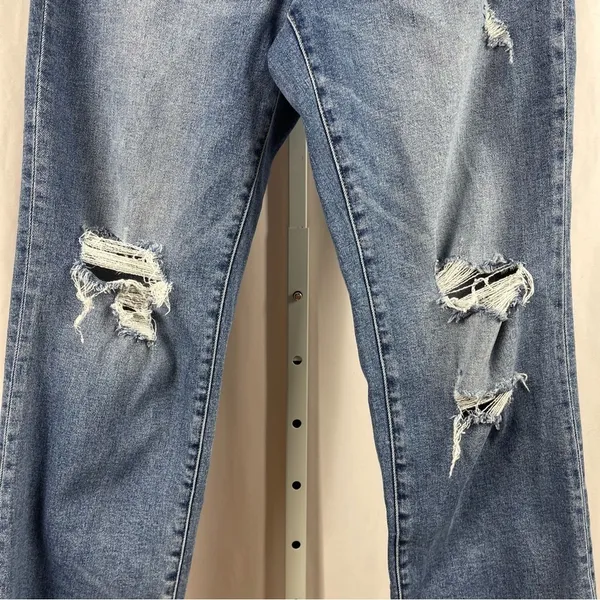 Vervet Size 30 Blue High Rise Distressed Raw Hem Straight Leg Crop Jeans Cali - Image 3