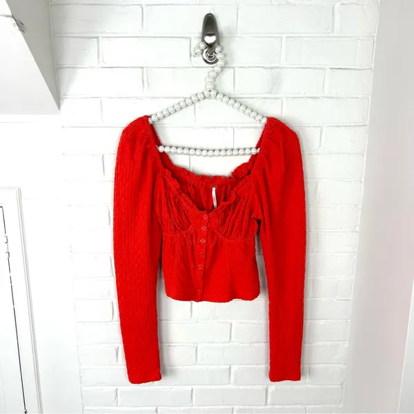 Free People Ladybug Knit Long Sleeve Top Size S - Image 5