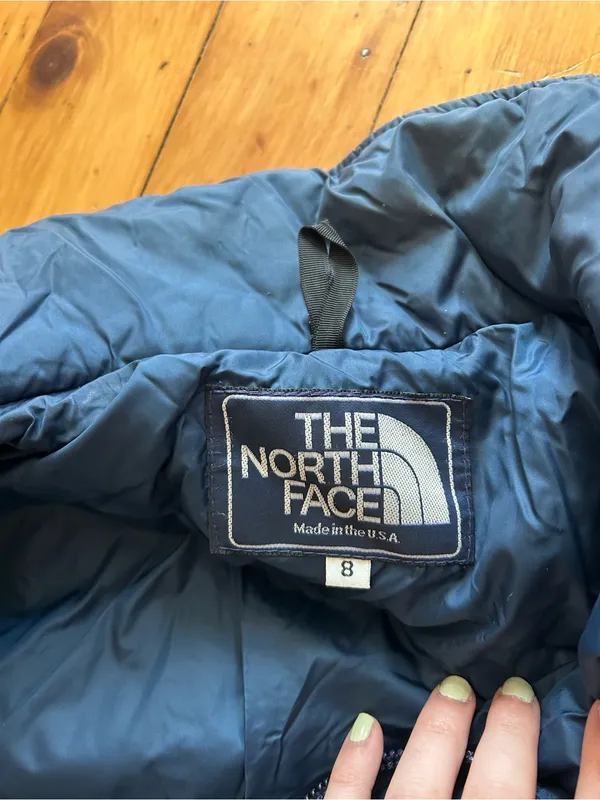 The North Face Puffer Ski Jacket vintage goose down xs blue - Image 10