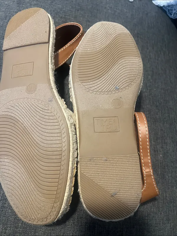 Time and Tru Beige and Tan Espadrille Sandals with Ankle Strap - Image 4