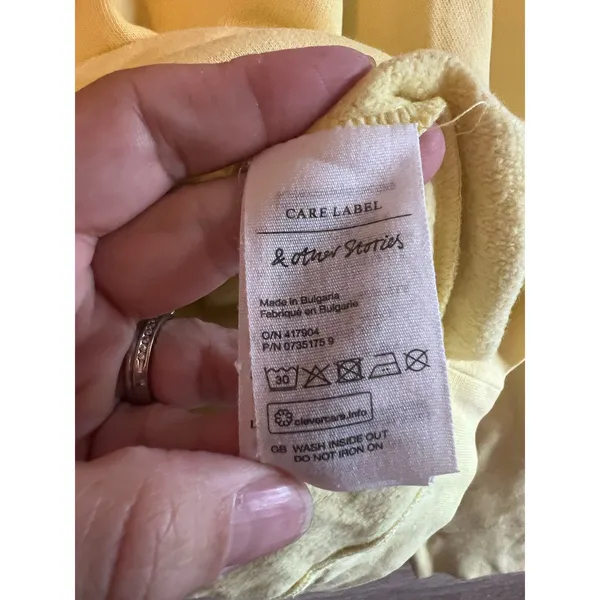 & other Stories pullover yellow Sz Small embroidered sweater women - Image 5